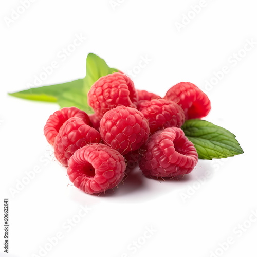 Group Of Raspberries On White Background Illustration