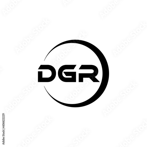 DGR letter logo design with white background in illustrator  cube logo  vector logo  modern alphabet font overlap style. calligraphy designs for logo  Poster  Invitation  etc.