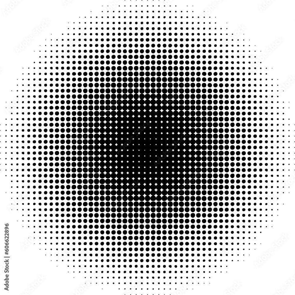 Vector illustration black circle halftone spiral isolated on white background