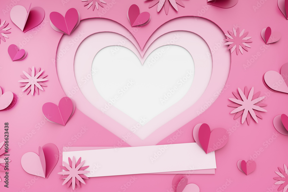 Pink heart shape to be used for writing