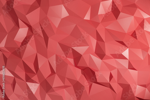 Red low poly background 3d render color