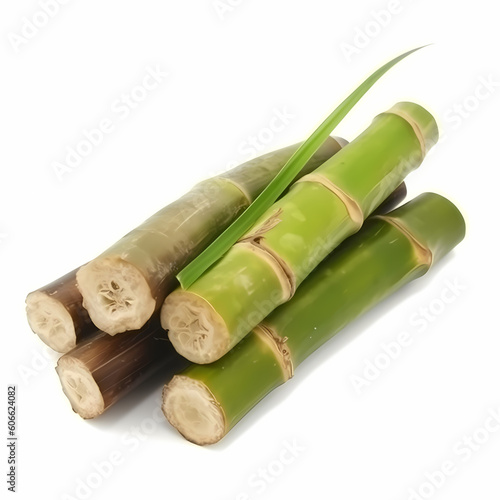 Fresh Sugarcane On White Background Illustration