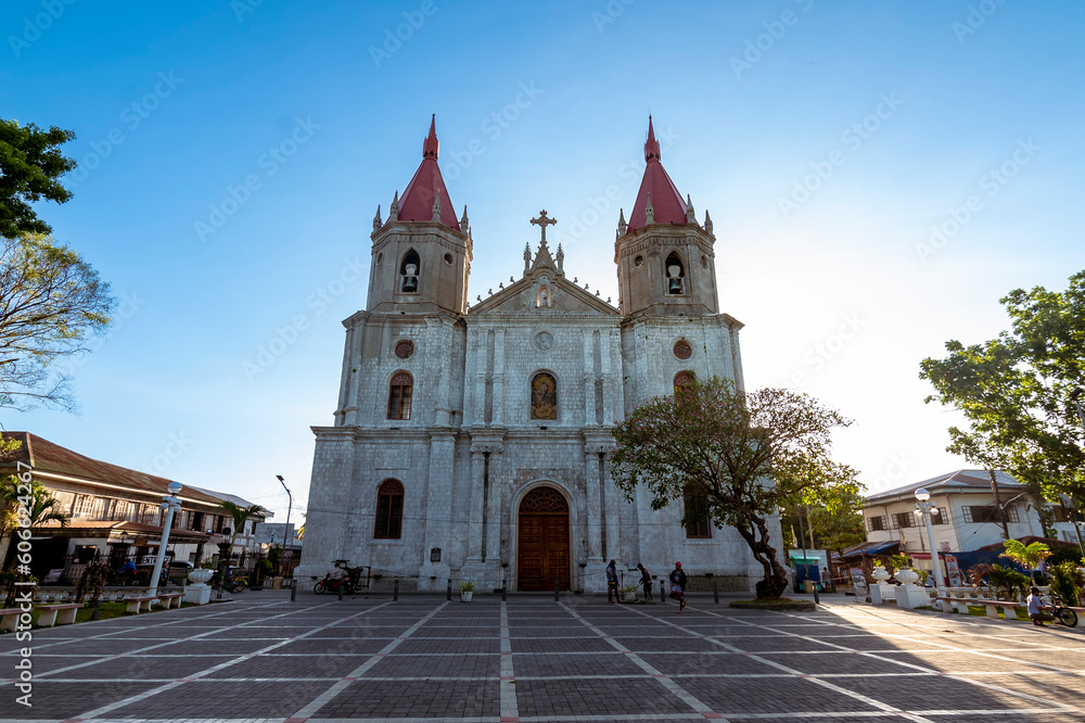 Iloilo City, Philippines - Molo Church, also known as Saint Anne Parish Church, and Molo Plaza.