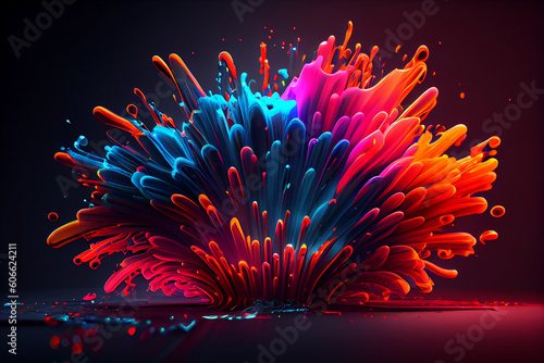 Explosion of ink and colored smoke