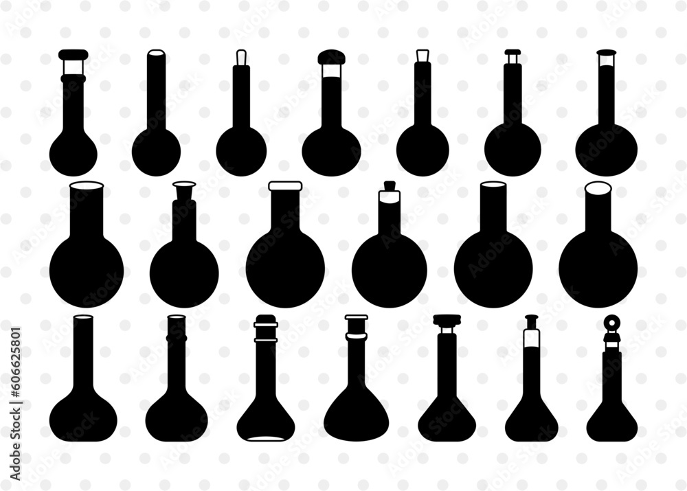 Volumetric Flask Svg, Volumetric Flask Silhouette, Lab Equipment Svg