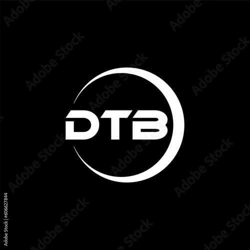 DTB letter logo design with black background in illustrator, cube logo, vector logo, modern alphabet font overlap style. calligraphy designs for logo, Poster, Invitation, etc.