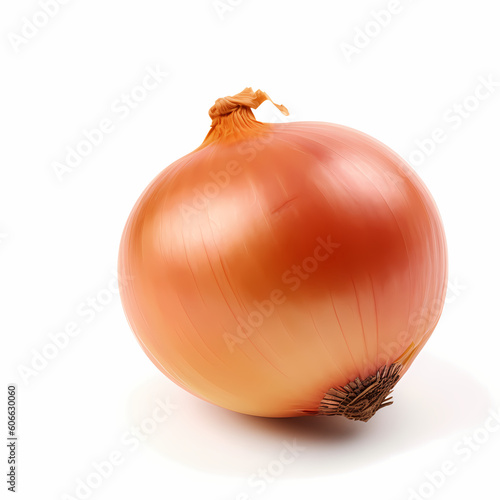 Single Onion On A White Background. Generative AI 