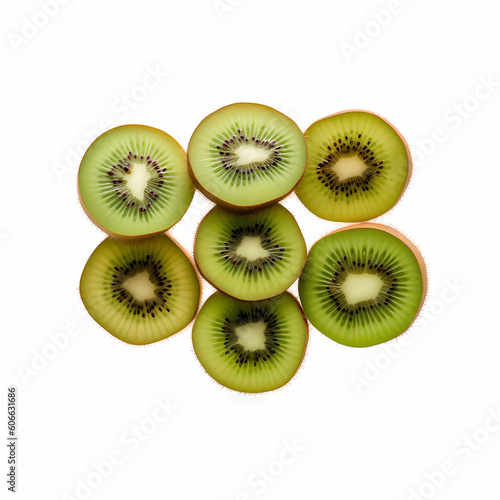 Top View Of Sliced Kiwi Fruits. Generative AI