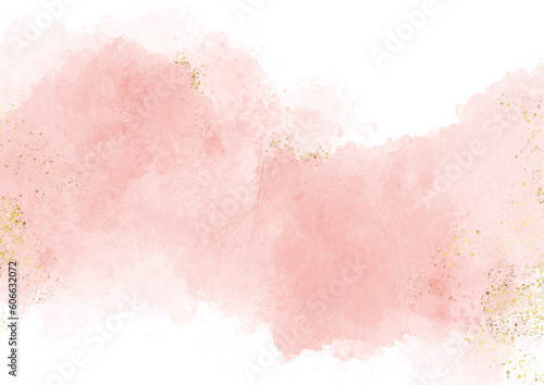 Modern abstract luxury wedding invitation designs or card templates for greetings or invitations on valentines Day background  with Pastel pink watercolor paint brush glitter gold for wedding elements © ariya