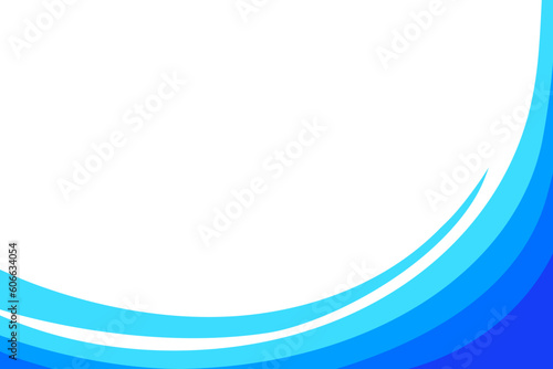 Abstract Blue Curve Wave Water Element Vector Background Border Frame Wallpaper Presentation Education Business Design Ocean Sea Layers Overlap Gradient Flat Normal Simple