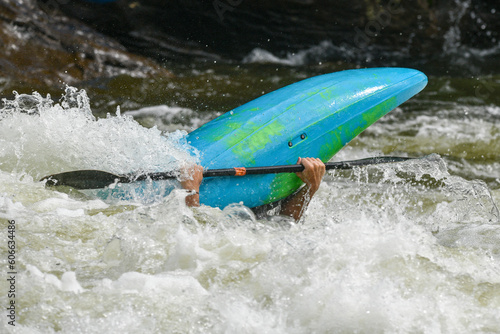 Kayaking on the Gauley River at Pillow Rock rapids