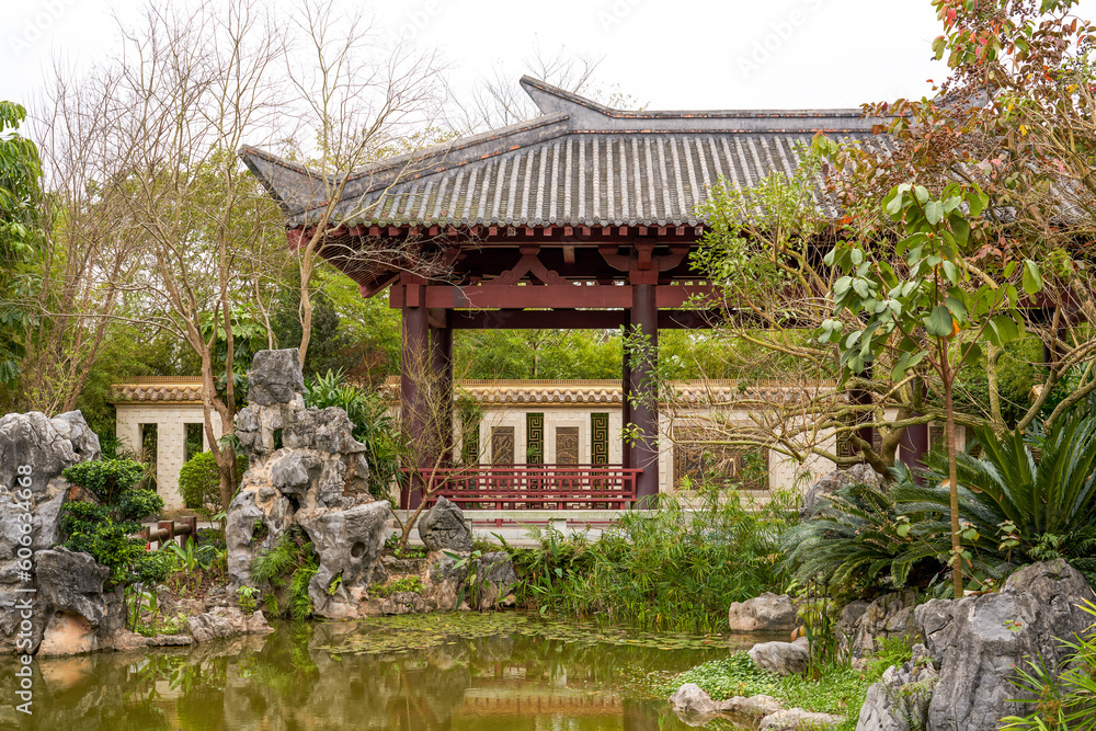 Ancient buildings of luxurious ancient Chinese traditional royal gardens Ancient buildings of luxurious ancient Chinese traditional royal gardens