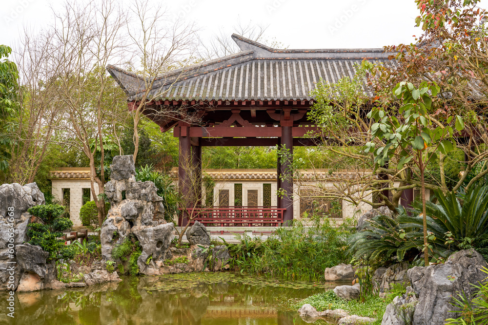 Ancient buildings of luxurious ancient Chinese traditional royal gardens