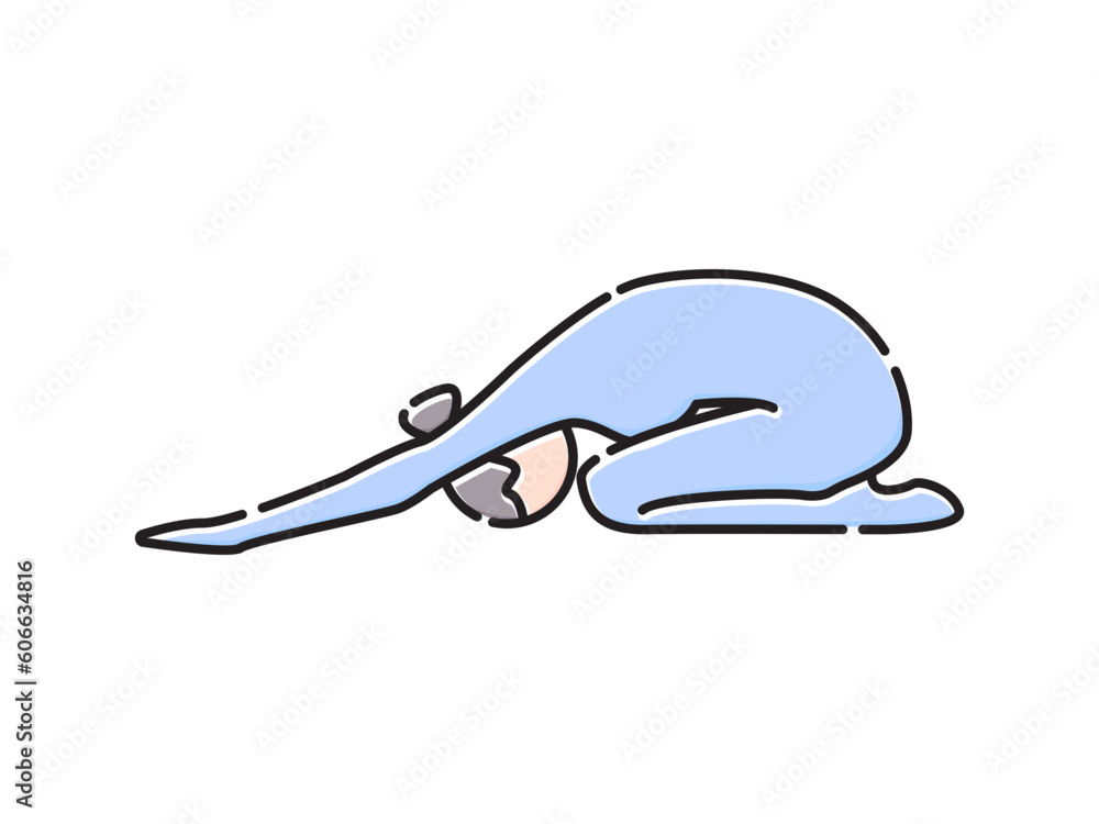 yoga pose icon for template, balasana yoga icon symbol illustration design. yoga pose icon for template, balasana yoga icon symbol illustration design.