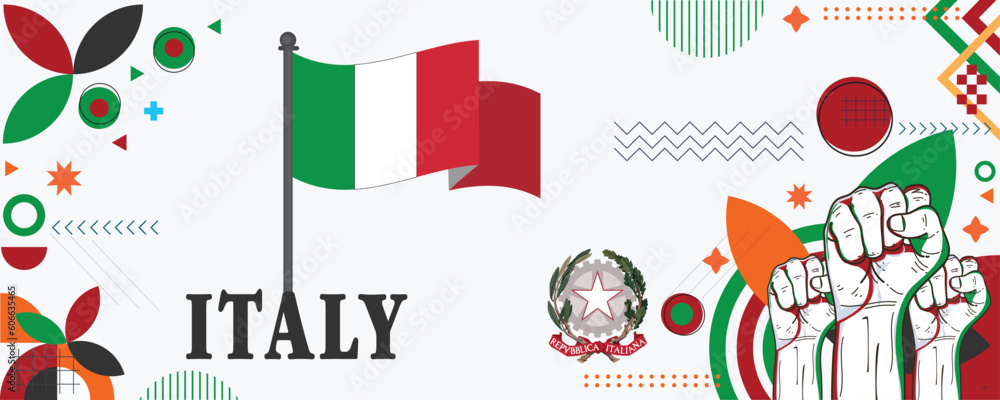 Italy national day banner design vector eps