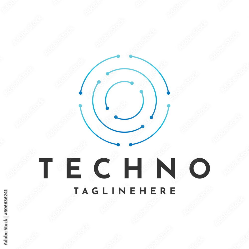 Abstract Circle Tech Logo Design Template, Letter O Dot Technology Logo Abstract Circle Tech Logo Design Template, Letter O Dot Technology Logo