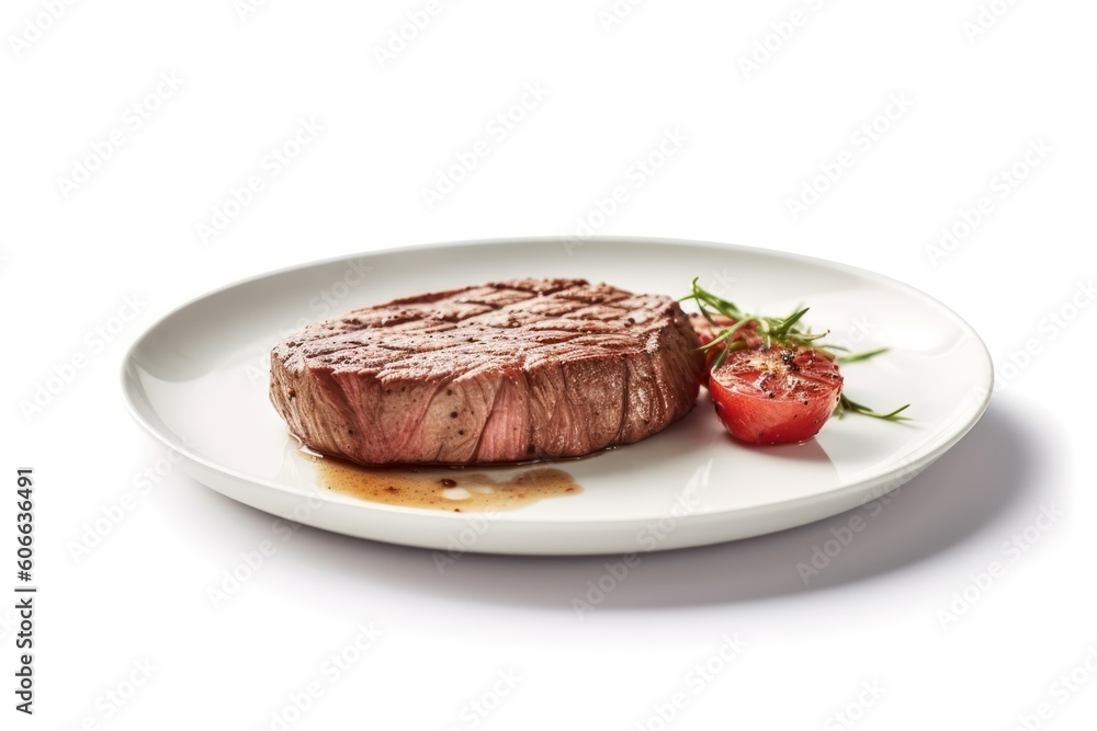wagyu beef steak Roast in plate white background Cinematic Editorial Food Photography wagyu beef steak Roast in plate white background Cinematic Editorial Food Photography