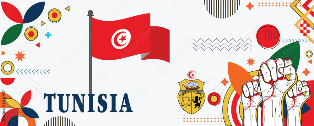 Tunisia national day banner design vector eps