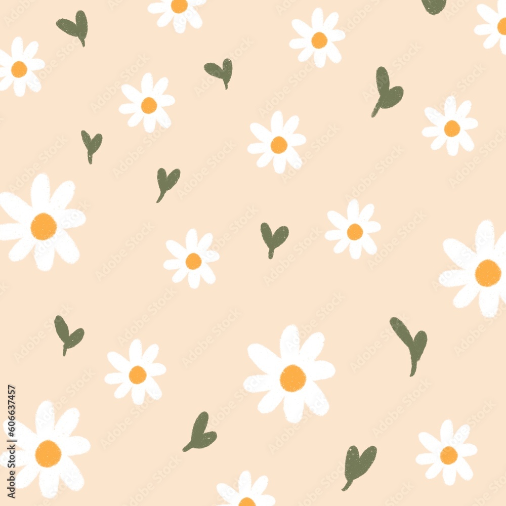 Seamless pattern with flowers and plants.wallpapers, fashion, backgrounds, textures