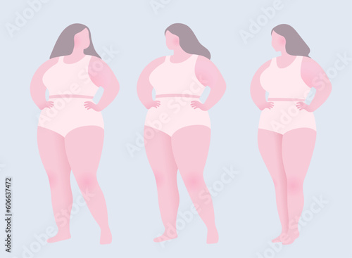 ふくよかな女性のイラスト