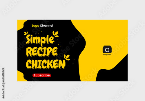 thumbnail youtube template for content about food.
