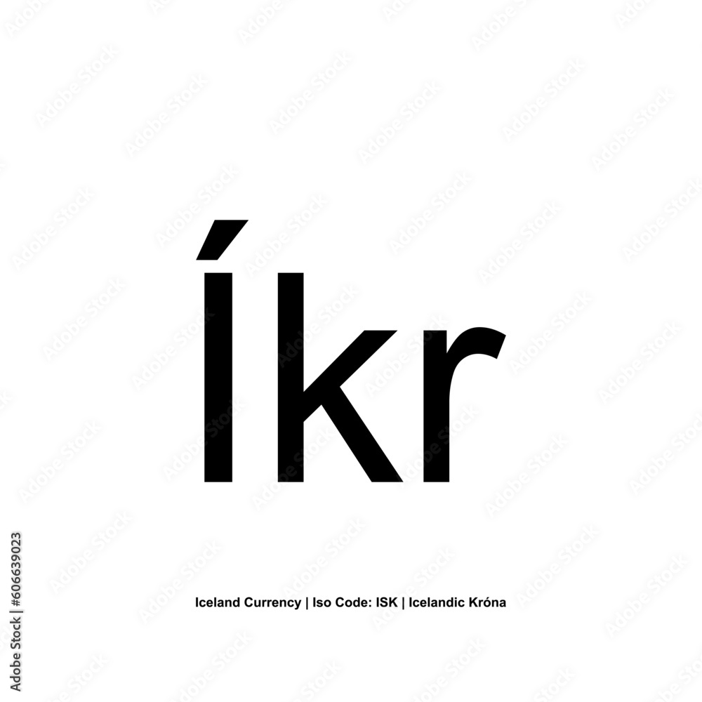Iceland Currency symbol, Icelandic Króna Icon, ISK Sign. Vector Illustration Iceland Currency symbol, Icelandic Króna Icon, ISK Sign. Vector Illustration
