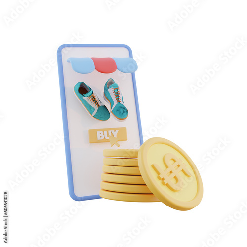 3D Shopping Illustration