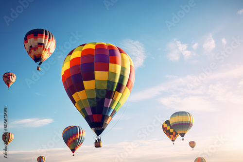 photo of colorful hot air balloons on blue sky 