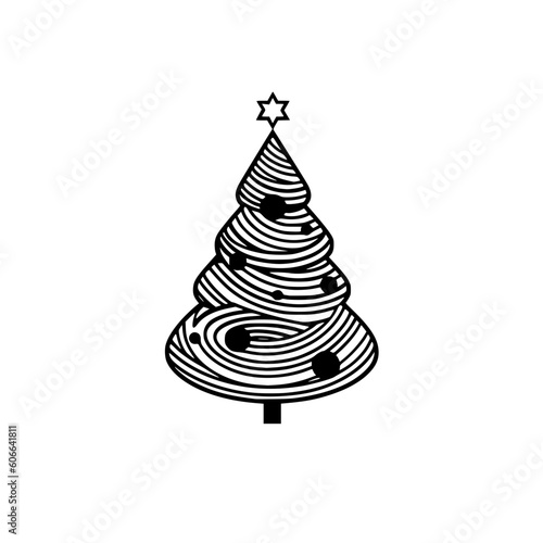 Christmas tree vector illustration isolated on transparent background