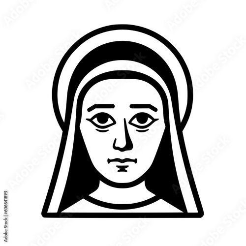 Nun vector illustration isolated on transparent background