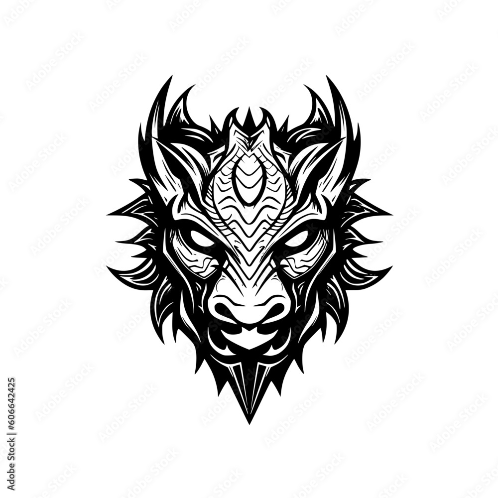Dragon vector illustration isolated on transparent background