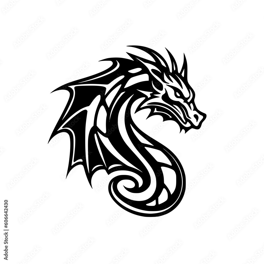 Fototapeta premium Dragon vector illustration isolated on transparent background