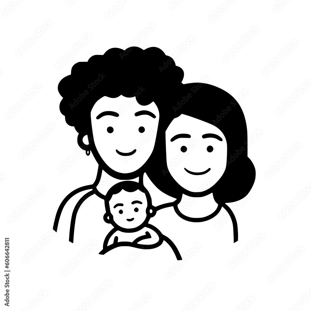 Couple with baby vector illustration isolated on transparent background Couple with baby vector illustration isolated on transparent background