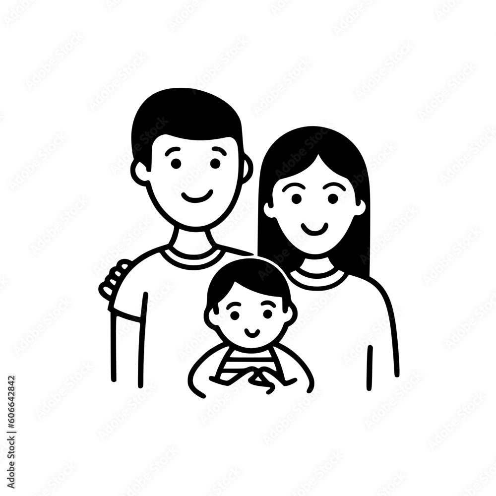 Couple with baby vector illustration isolated on transparent background Couple with baby vector illustration isolated on transparent background