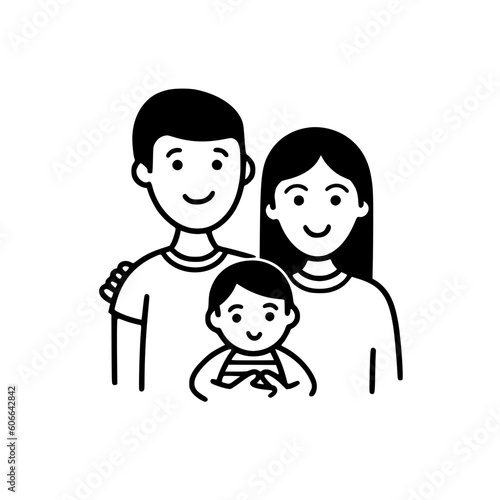 Couple with baby vector illustration isolated on transparent background