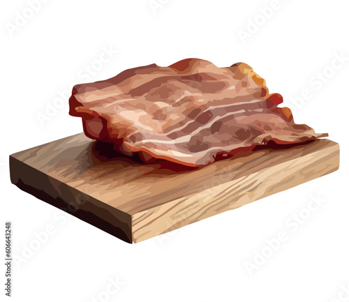 meat food on rustic wooden plate