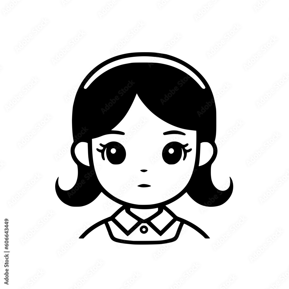 Girl portrait vector illustration isolated on transparent background Girl portrait vector illustration isolated on transparent background