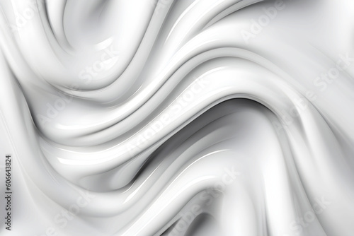 Texture of milk yogurt or cream with wave surface, abstract background, Generative AI illustration