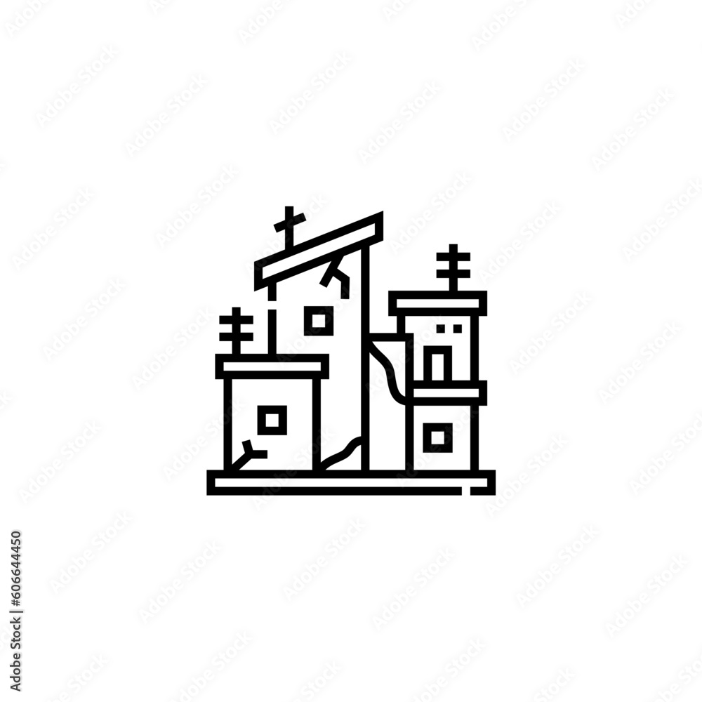 Naklejka premium slum housing icon vector graphic with colors