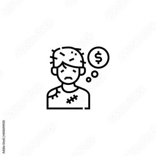 icon need money vector graphic with colors