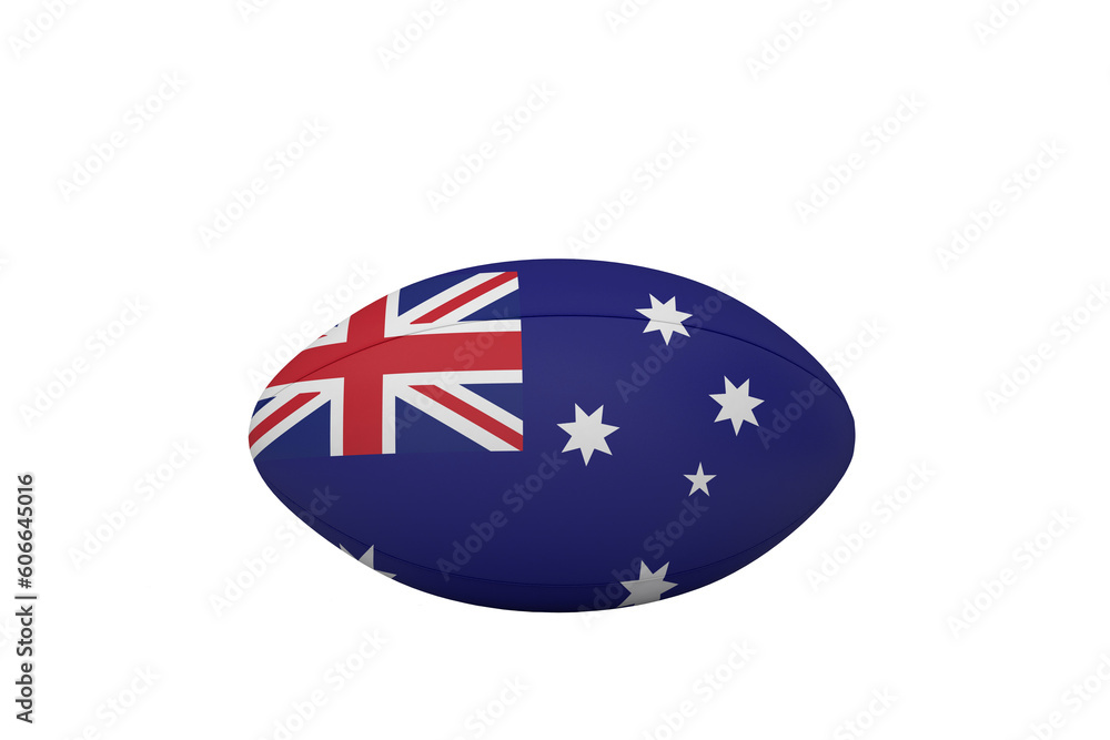 Digital png photo of rugby ball with flag of australia on transparent background Digital png photo of rugby ball with flag of australia on transparent background