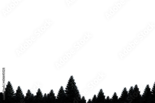 Digital png illustration of black christmas tree pattern on transparent background