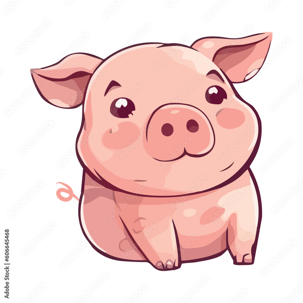 Cute piglet smiling, a farm animal Cute piglet smiling, a farm animal