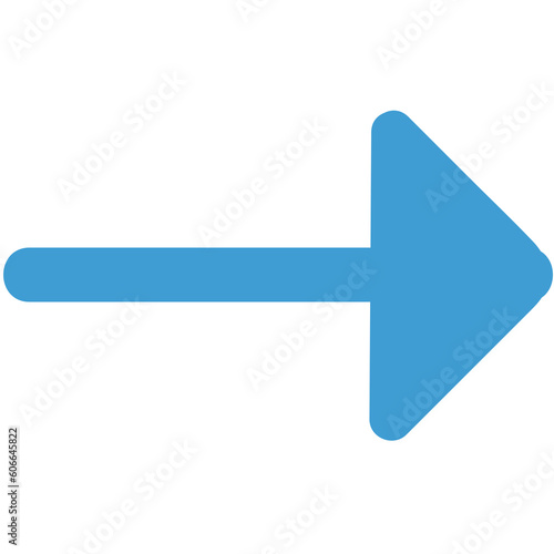 Digital png illustration of blue arrow icon on transparent background