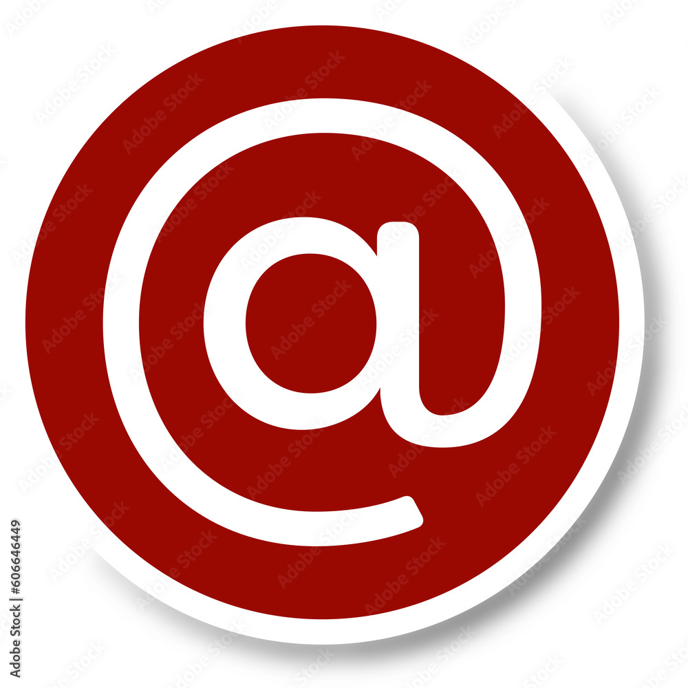 Digital png illustration of red at sign on transparent background Digital png illustration of red at sign on transparent background