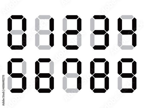 影のあるデジタル数字