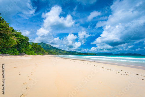 Fototapeta Naklejka Na Ścianę i Meble -  Grand Anse beach on Mahe island in Seychelles