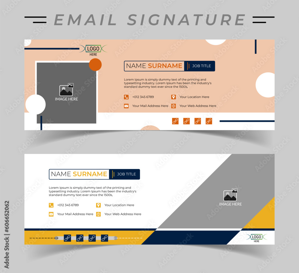 Corporate email signature banner template design for business or personal use.