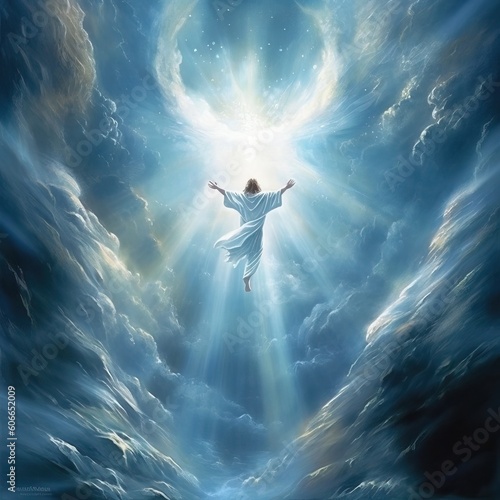 Christ ascending to heaven,...