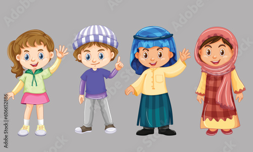 Children from different countries stock illustration